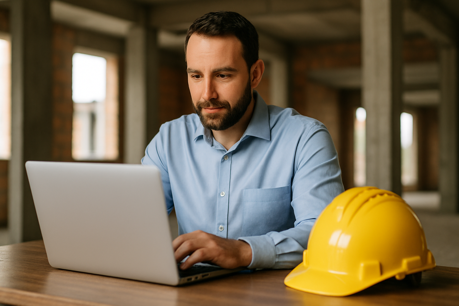 construction business owner using computer, What To Do After A Business Loan Denial 