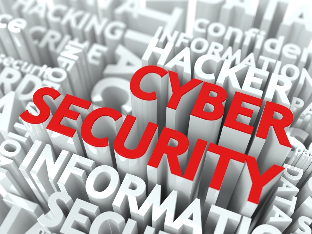 cybersecuity in red typography, five ways to protect your company's data
