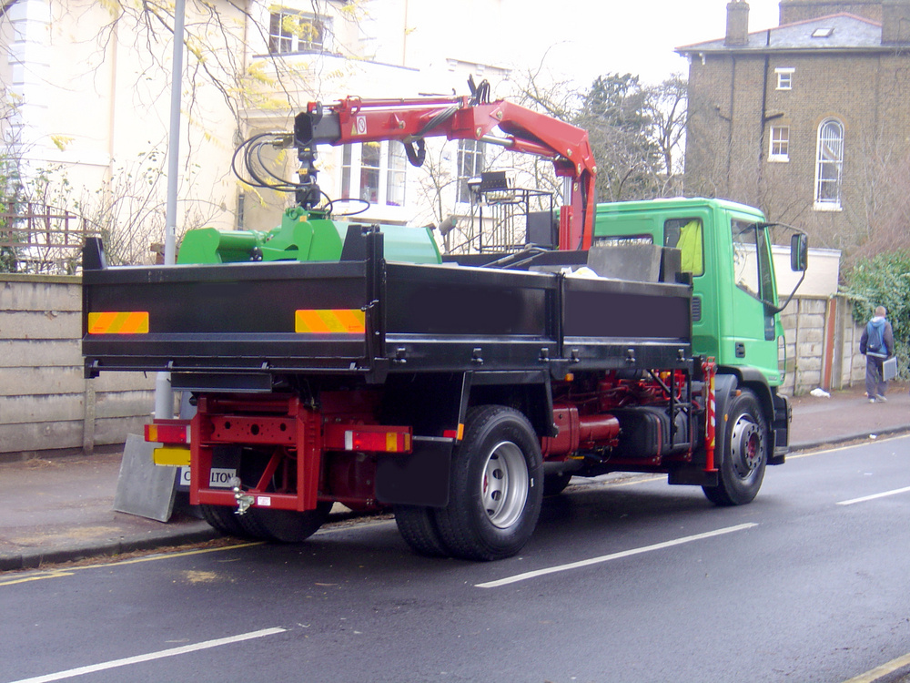 large removal truck on a street