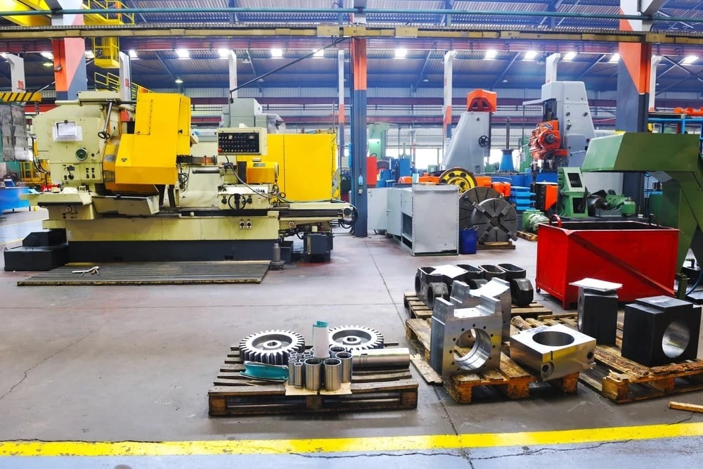 A large manufacturing business with lots of manufacturing equipment and materials.